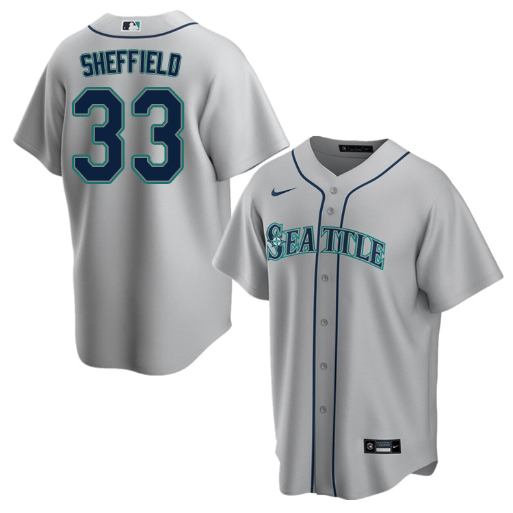 Nike Men #33 Justus Sheffield Seattle Mariners Baseball Jerseys Sale-Gray